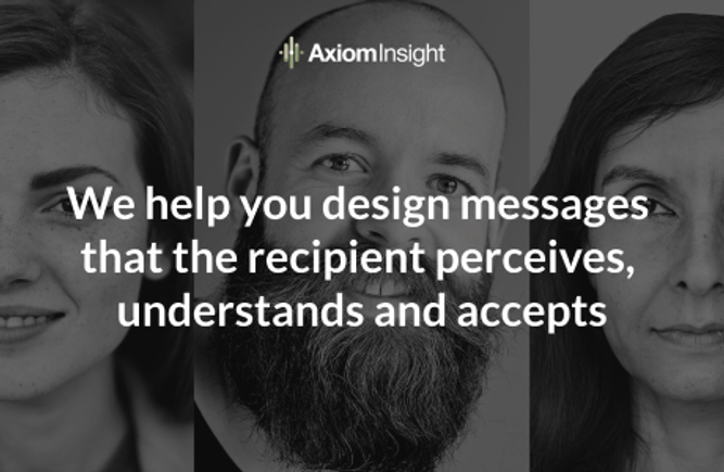 Three portraits with text "Help you design messages that the recipient perceives, understands and accepts."